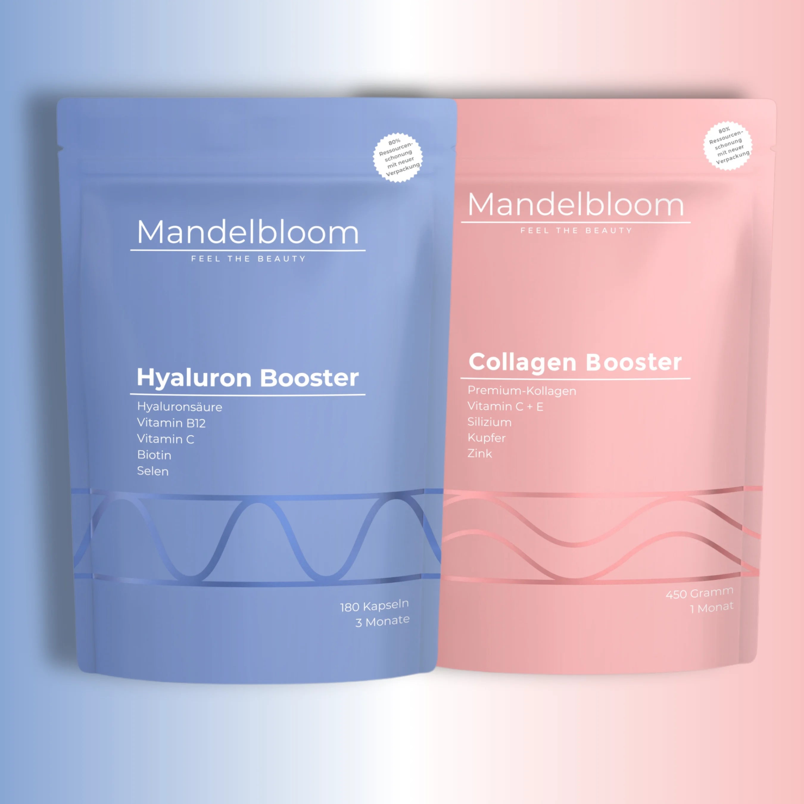 Entdecke unser Starter-Paket. Die perfekte Kombination aus Kollagen und Hyaluronsäure. Für dein schönstes Hautgefühl